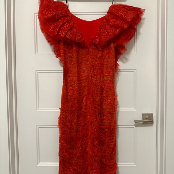 Red Tadashi Shoji Party Dress - Picture 2 of 5